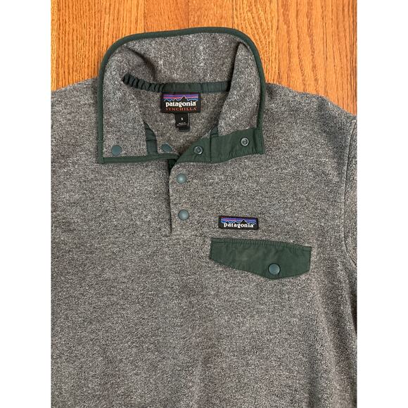 Patagonia Synchilla Gray Green Men's Small Pullover Sweater- EUC - Picture 2 of 6